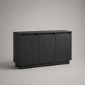 Sideboard aus MDF und Spanplatte mit 3 Türen, Schwarz, 120 × 40 × 80 cm