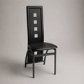 Esszimmerstuhl Schwarz 42 × 48 × 98 cm mit PU-Kunstleder und Stahlgestell